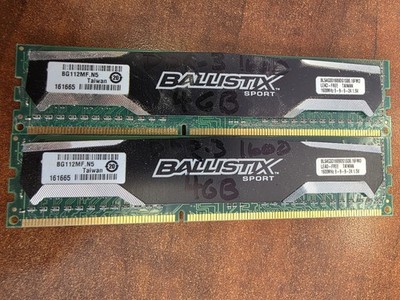 Ballistix Sport Crucial DDR3 1600 2x4GB UDIMM  Memory, 2 modules, 8GB Total