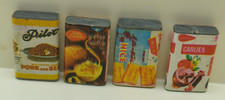 Vintage Lot Of 4 Food Stuff Kitchen Pantry Boxes Dollhouse Miniatures