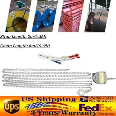 Hand Chain Hoist 1.5 Ton Manual Block with 360?? Rotatable Hooks 6m Chain Cranes