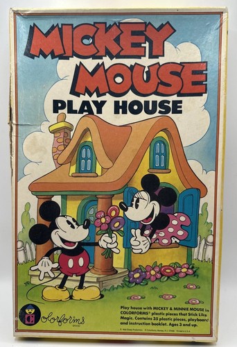Vintage Colorforms Disney Mickey Mouse Play House Set Classic Toy