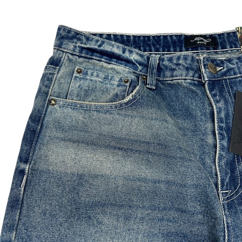 Pantalones de mezclilla desgastados ED HARDY NUEVOS CON ETIQUETAS ajustados cónicos parche águila de la ciudad de Nueva York talla 36 - Imagen 11 de 14