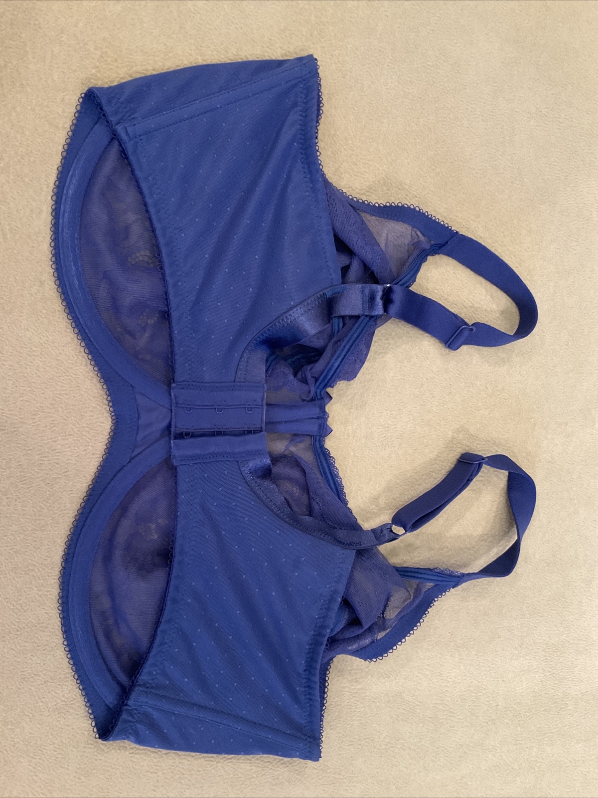 Wacoal Bra 40H Blue Retro Chic Lace Underwire 855186 Gem