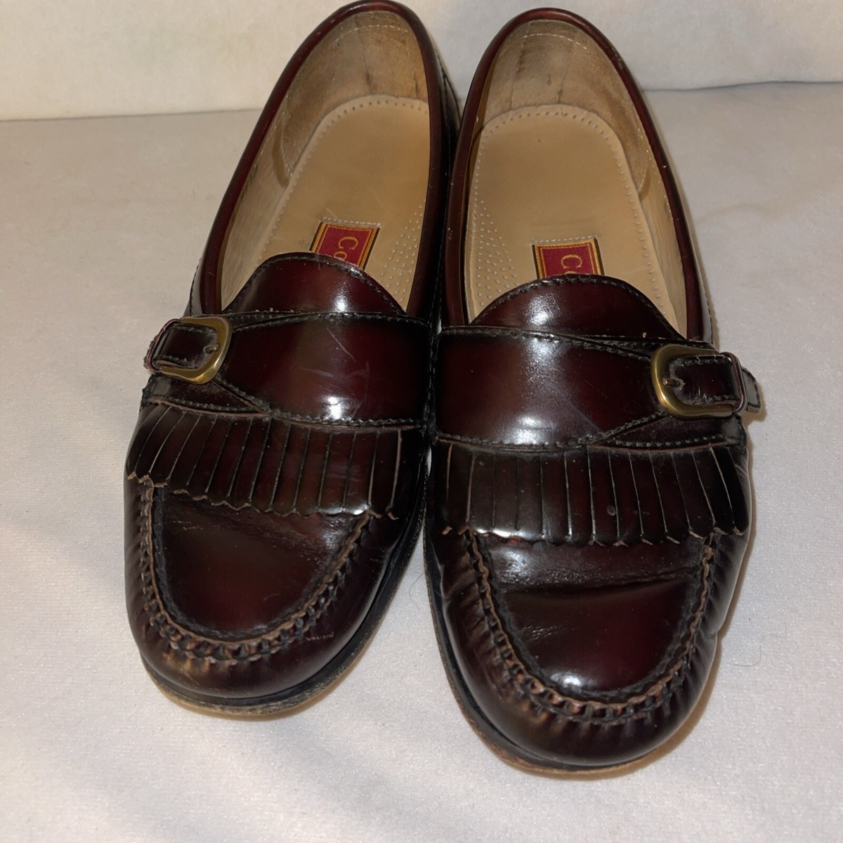 Cole Haan Buckle Kiltie Slip On Loafer Leather Cordovan Brown 8.5 D 3516 Men Dark Brown Buckle Kilt Loafer | Handsewn Company main image 4