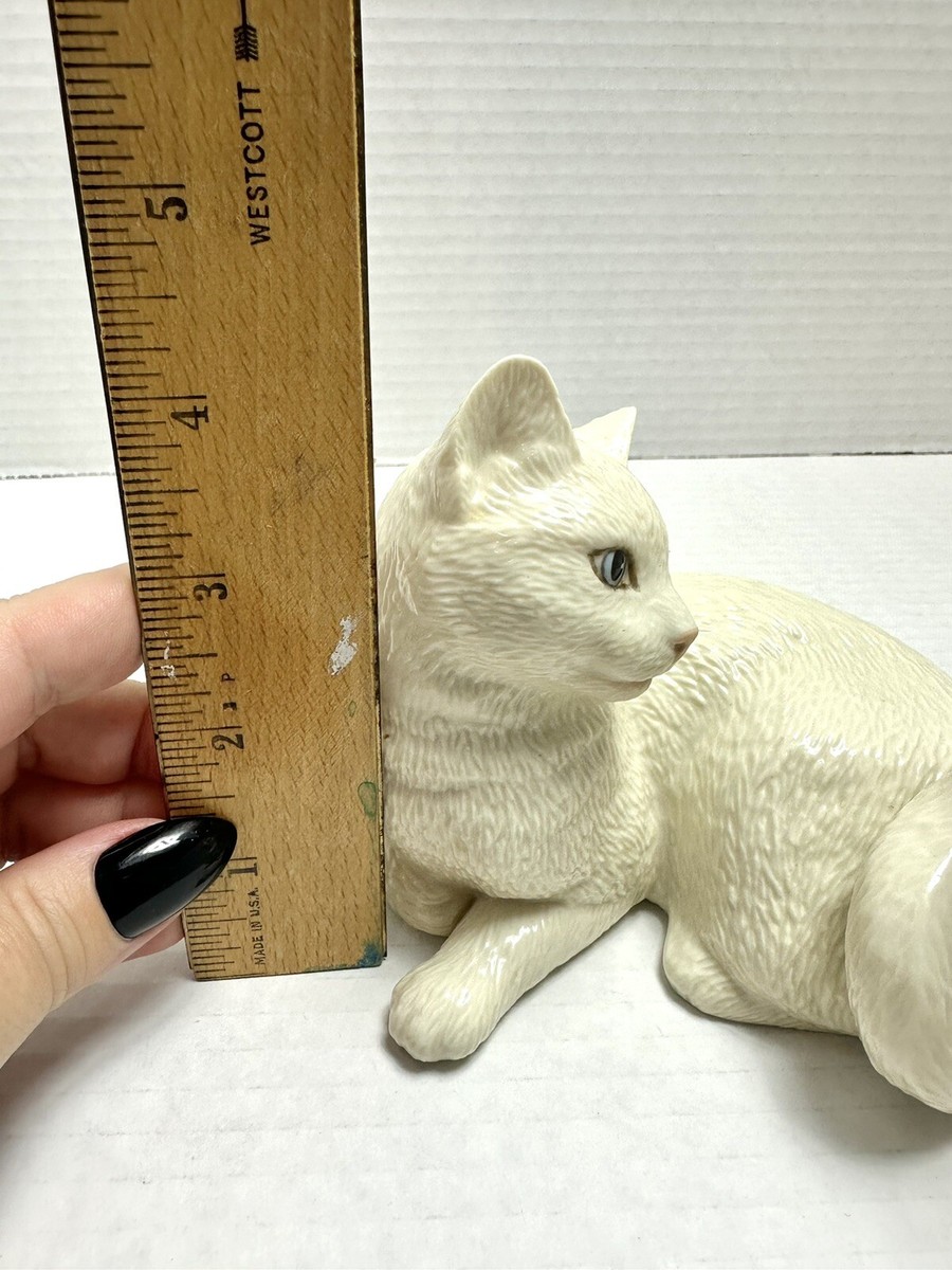 VTG Lenox Enchantment Porcelain Ivory Blue Eyes Cat Gold Butterfly