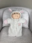 Cabbage Patch Beanie Bottom Baby Doll Sheep Lamb Pink Hooded Sleeper Sherpa HTF