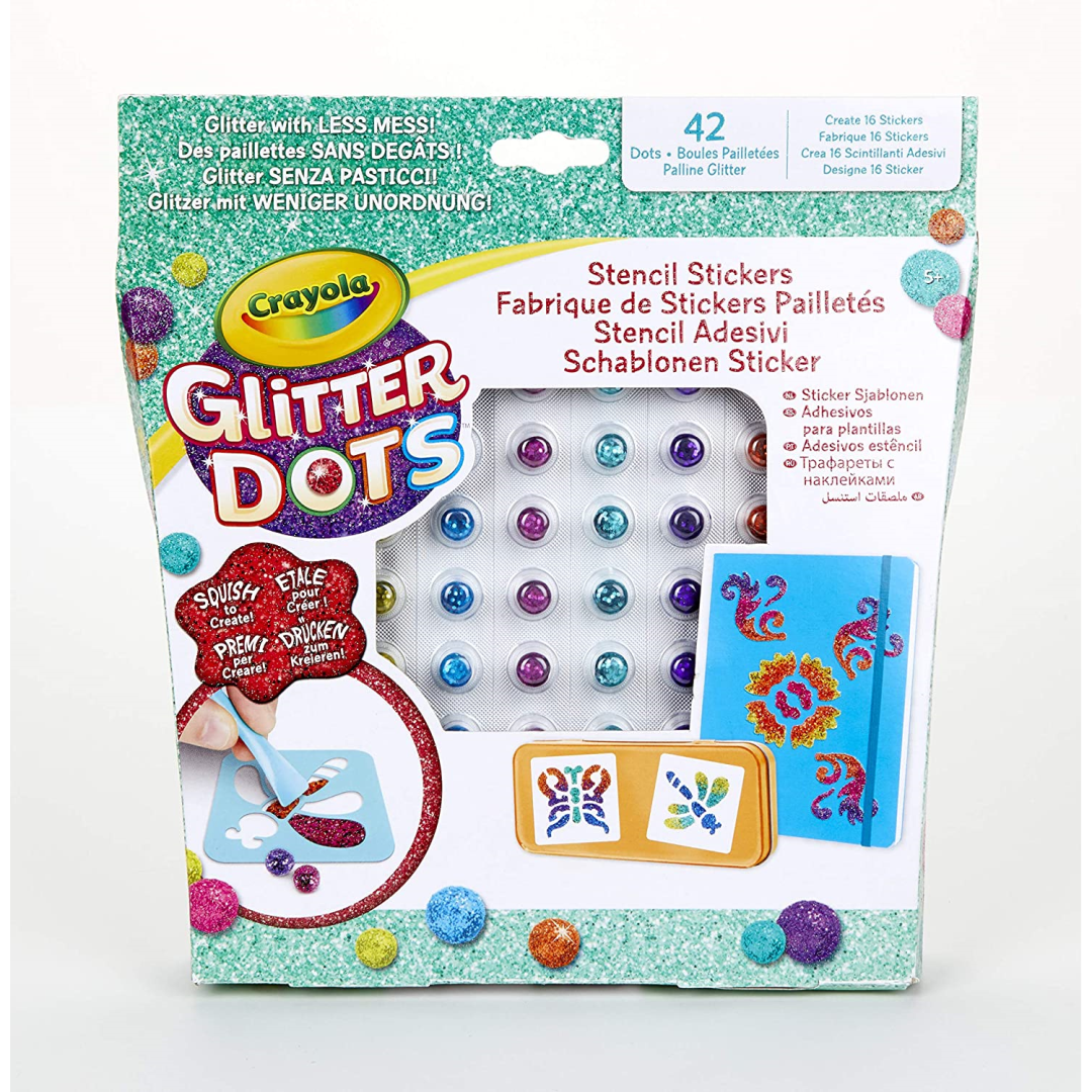 Crayola Glitter Dots Stencil Stickers For Kids Childrens Arts and Crafts