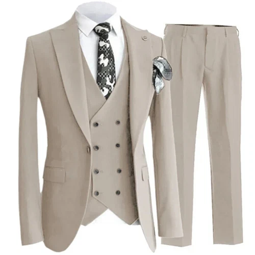 Pants Vest Men Suits Dress 3 Piece Set Male Blazers Wedding Jacket Coat Trousers - Picture 3 of 50