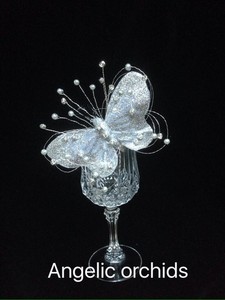 Wedding Bridesmaids Sparkly Silver Butterfly Fascinator Hair Clip