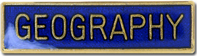 Geographie Schule Fach Leiste Pin Anstecker in blau Emaille