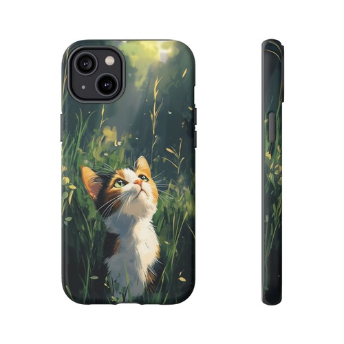 Calico Kitty Cat Grass Field - Phone Ink Cover Case for iPhone, Galaxy, Pixel - 第 78/281 張圖片