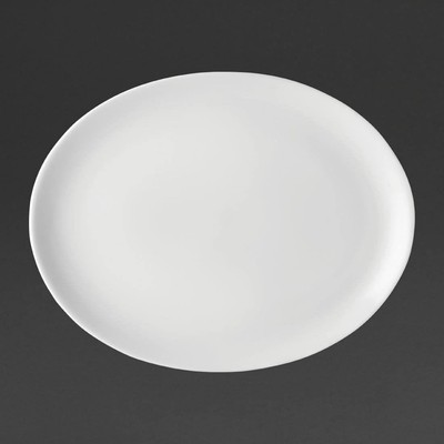 Utopia Pure Teller - weißes Porzellan - oval & spülmaschinenfest 300 mm - 18er Pack
