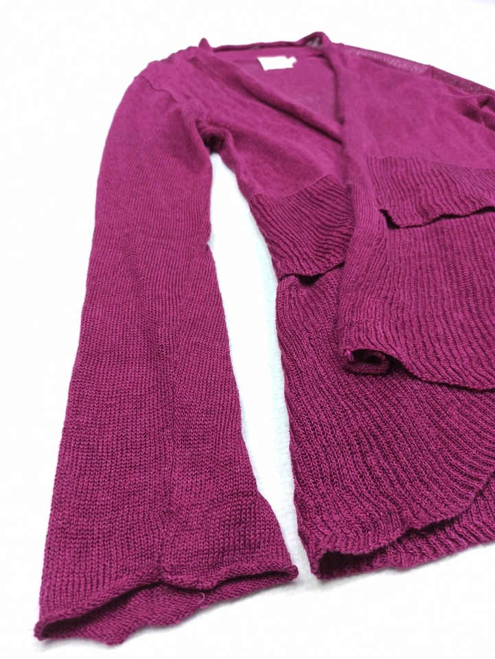 Cardigan Ouvert Pour Femmes Masai Taille L En Lin Rose En Maille Superposé - Photo 3/4