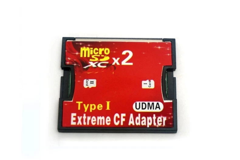 Dual 2 port Micro SD SDHC to Compact Flash CF 1 Type I Card Adapter Converter - Image 4 of 4