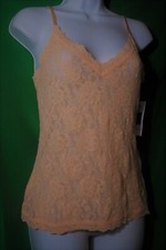NEW HANKY PANKY 484731 APCO MADE IN USA LINGERIE STRAPS V-NECK LACE CAMISOLE S