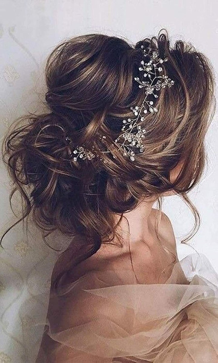 Bridal Hair Vine Extra Long Pearl Crystal Beads Bridal  display picture 1
