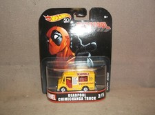 HOT WHEELS YELLOW 2018 #2 DEADPOOL CHIMICHANGA FOOD TRUCK MARVEL SPIDERMAN HERO 