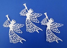 Christmas Angel Winter Paper die cut Intricate Set of 3 Scrapbook Embellishment