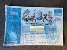 Stock Certificate Walt Disney Company 1998 Vintage Original 4 Shares Listed Rare
