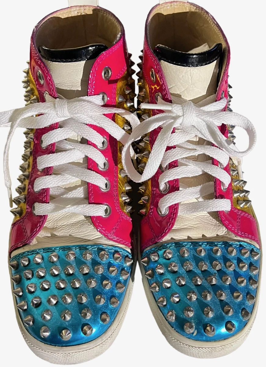 CHRISTIAN LOUBOUTIN WOMEN'S CRAZY SPIKED HIGH TOP SNEAKERS-SIZE 7