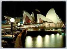Postcard Sydney Opera House Floodlit Australia 1975