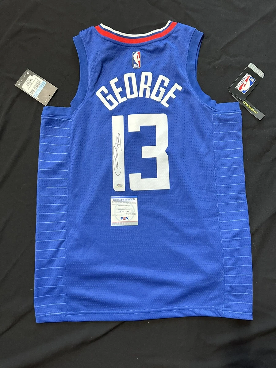 Paul George Signed Jersey PSA COA Los Angeles Clippers Rare