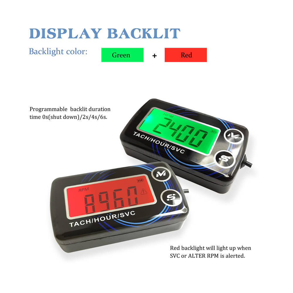 4pcs Kabellos LCD Digital Vibration Betriebsstundenzähler Stundenzähler Motorrad