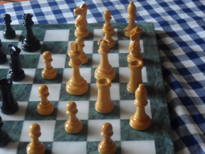 Jeu D'échecs Prestigieux XXe - Onyx Et Bois Sculpté, Thème Animaux, Fabrication Française