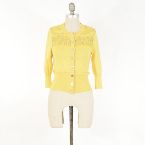 Karen Millen Sweater S Yellow Cotton 