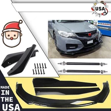 For Honda Civic Type Front Bumper Lip Splitter Spoiler Body Kit Side Skirt