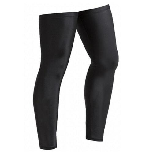 1 par de calentadores de piernas elásticos UV negros para hombres mujeres - Imagen 5 de 17