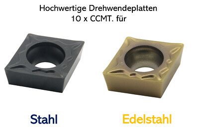 10 x Wendeschneidplatten CCMT0602/CCMT09T3 für Stahl/Edelstahl/Alu Wendeplatte