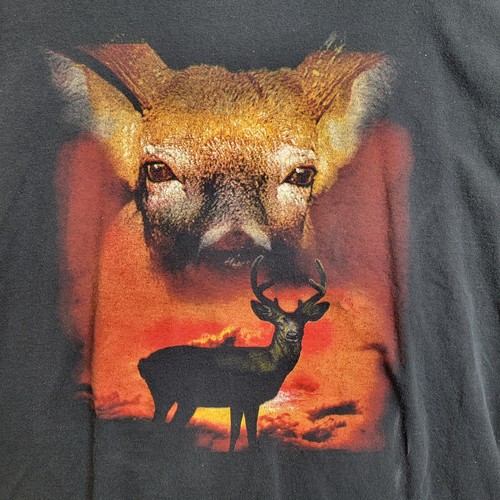 Black Deer Hunting Buck Gildan SZ XL Mens Shirt - Picture 2 of 7