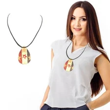 American USA Flag Pendant Patriotic Necklace and Ring 