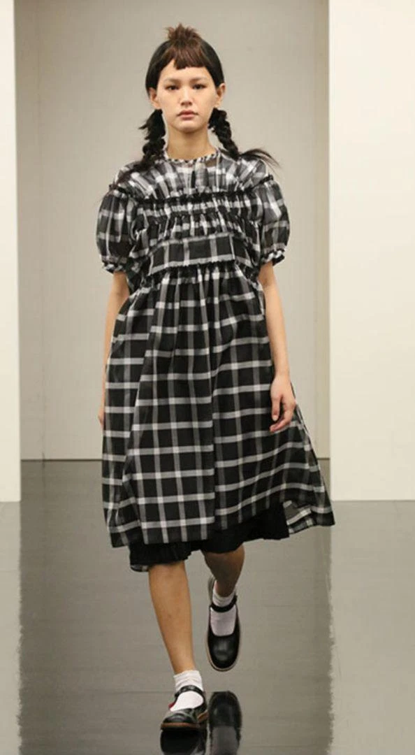 tricot COMME des GARCONS Check Dress Girl Senso Unico Size M Women's