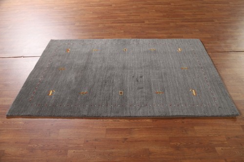 Soft and Plush Gray Gabbeh Hand-knotted Wool Rug 4x6 ft. - Picture 15 of 21