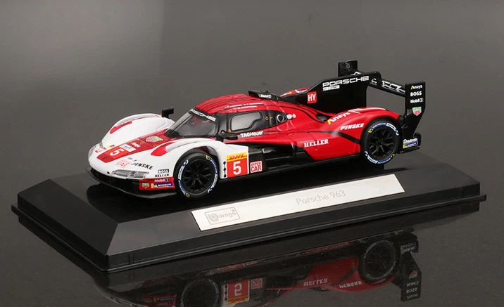 Bburago 1:43 Porsche 963 24th LeMans LMH #5 Diecast Modelo Coche Cubierta Acrílica + Base Foto 3 de 4