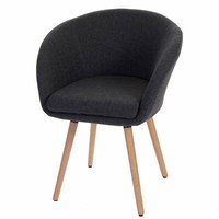 Esszimmerstuhl Vaasa T633, Stuhl Lehnstuhl, Retro 50Er Textil, Dunkelgrau