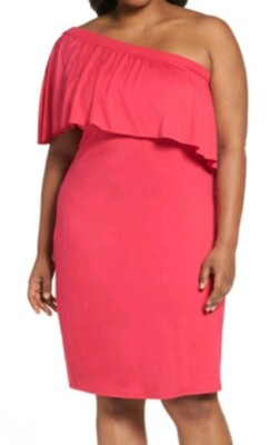Three Dots Womens Plus Size 3X Dress One Shoulder Causual MSRP$198