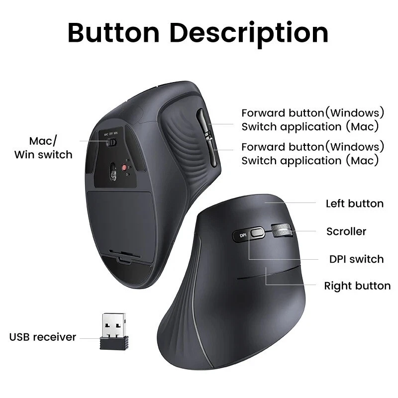 Wireless Bluetooth Vertical Mouse - Image 2 of 4