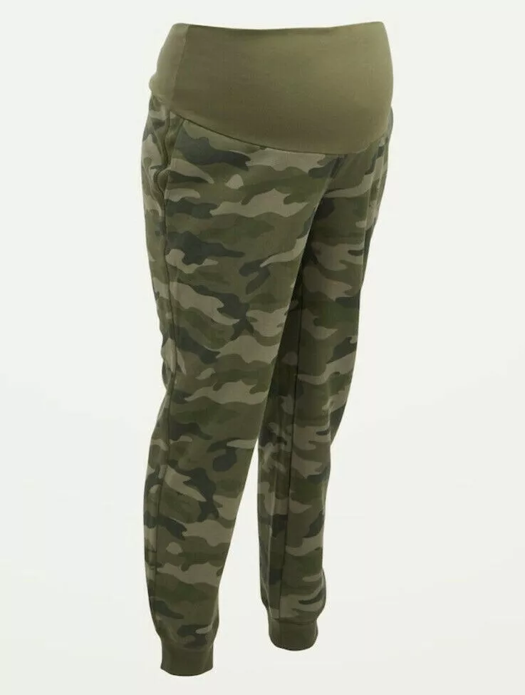 Old Navy Maternity Rollover-Waist Vintage Jogger Sweatpants Green, Camo,  Small