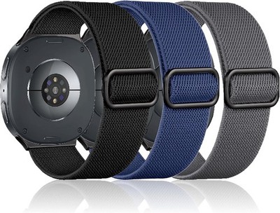 3 Pack Soft Nylon Bands for Samsung Galaxy Watch 8 40mm 44mm, Stretchy Straps