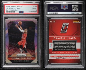 2015-16 Panini Prizm Silver Prizm Damian Lillard #179 PSA 9 MINT