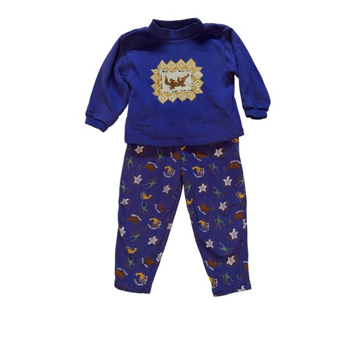 90's Vintage IYA Kids Purple Lizard Graphic Sweatshirt and Pants Set Size L Y2K