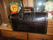 Upjohn Sac de Médecins Haut Grain Cuir de Vache Alligator Médecin - VET. Sac