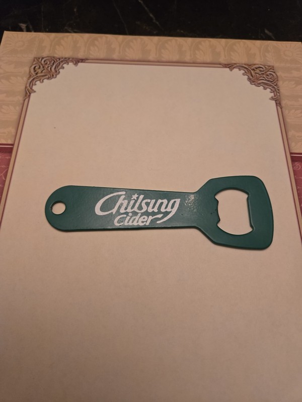 Chilsung Cider Bottle Opener Green Metal Korea Collectible 