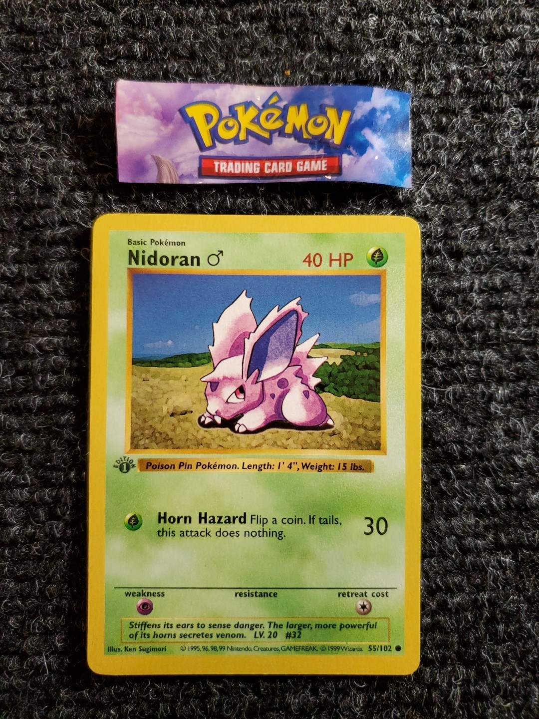 1999 POKEMON Base SET 1ST EDITION #55/102 NIDORAN Shadowless NM
