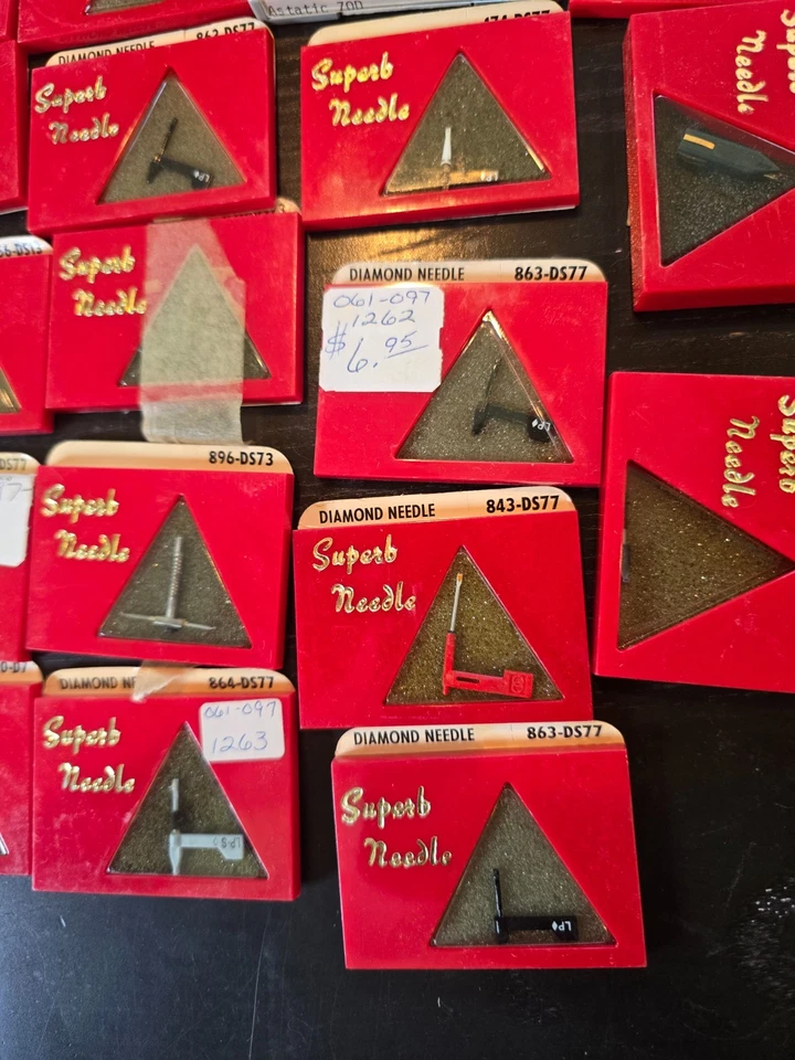 NUEVO FONÓGRAFO DISCO VINTAGE STYLUS EXCELENTE AGUJA DIAMANTE Lote de 28 $200 venta al por menor Foto 3 de 4