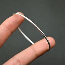 Dainty Sterling Silver Bangle, Thin Sterling ...