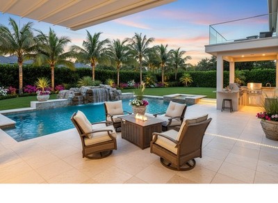 5 Piece Outdoor Patio Garden Furniture Conversation Set + Gas Fire Pit SUNBRELLA