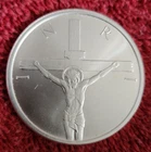 Jesus Christ Crucifixion INRI Silver Shield 1oz .999 Fine Silver Round